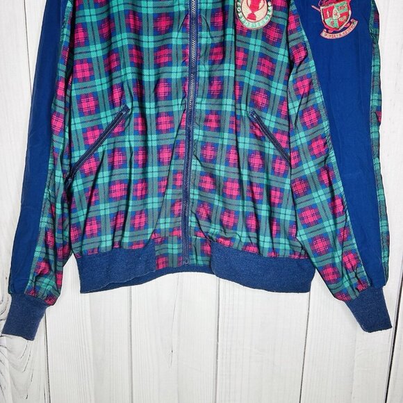 VTG Starbus Blue Tartan Weather Screen Windbreaker Sz XL Volvo Legends Series - Picture 5 of 10